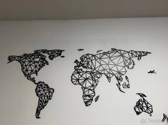 Mapa světa dřevěná