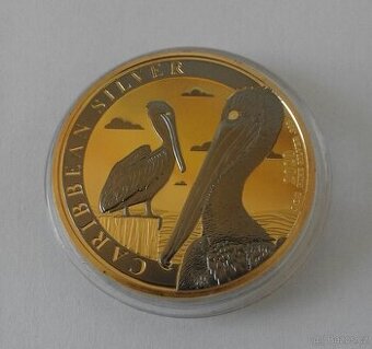 Stříbrná mince Pelikán s rutheniem a zlatem