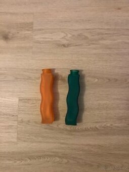 IKEA Skämt vazy z matneho skla - oranzova a tmave zelena