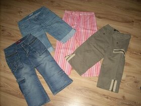 Riflové kraťasy a tříčtvrteční kalhoty - 4ks