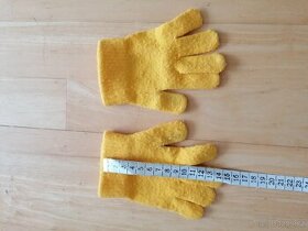 Žluté dětské rukavice 2 páry - 1