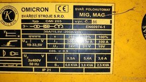 Svářečka CO2 mig / mag omicron 205 - 1