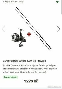 DAM Prut Base-X Carp 3,6m 3lb + Naviják - 1