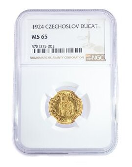 Svatováclavský dukát 1924, certifikace NGC MS 65