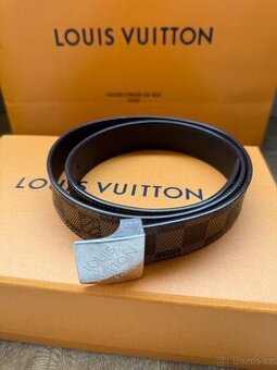 Louis Vuitton Damier Ebene Canvas Belt, hnědý pásek