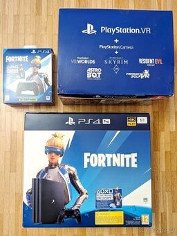 PlayStation 4 PRO 1 TB + PS VR + 3 ovladače – super stav