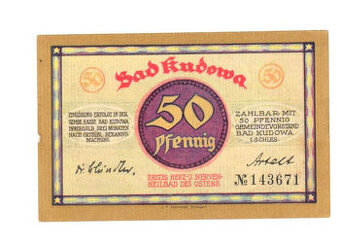 50 Pfennig z Bad Kudowa (Kudowa-Zdrój) z roku 1921