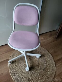 DĚTSKÁ OTOČNÁ ŽIDLE IKEA -BÍLO-RŮŽOVÁ-POHODLNÁ