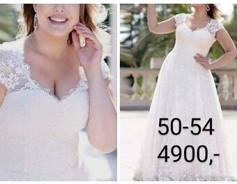 50-54 NOVÉ KRAJKOVÉ svatební šaty PLUS SIZE