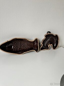 Glazovaná keramika - formy na pečení - starožitnost