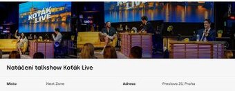 Natáčení talkshow Koťák Live