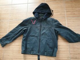 Černá riflová bunda s kapucí velikost M