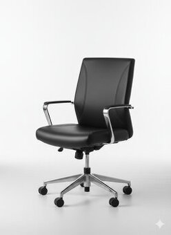 Designová Kožená Pracovní Židle. - 1