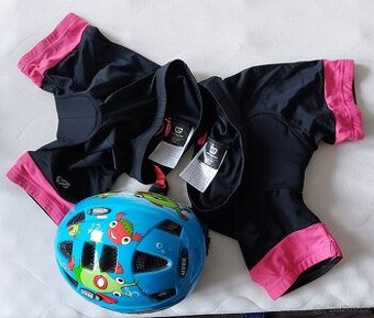 Prodám dětské dívčí cyklo kraťasy a přilbu