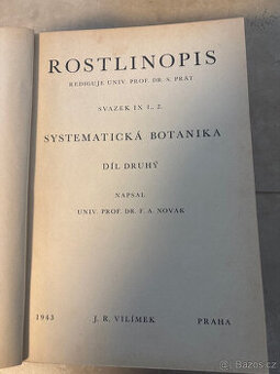 Kniha ROSTLINOPIS systematická botanika, DR.F.A. NOVÁK