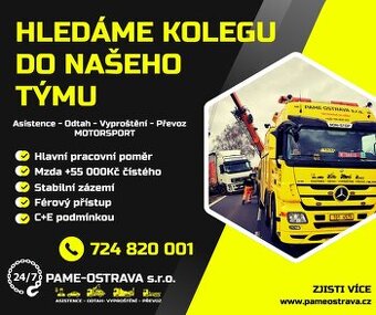 Řidič odtahové služby C+E. Každý den doma, peníze včas.