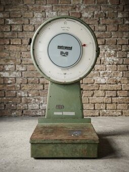 Retro průmyslová váha METRIPOND (0–100 kg) – funkční / indus