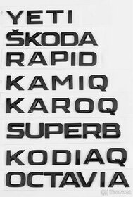 Nápis, označení Škoda černé, lesklé