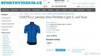 CASTELLI pánský dres Perfetto Light 2, surf blue, S