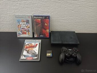 Ps2 Slim ( s menší vadou ) + 3 hry