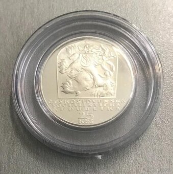 Vzácná stříbrná mince 25 Kčs 1969 SNP