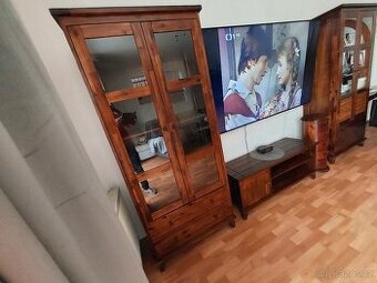 MASIV DŘEVO, vitríny, komoda k tv, ZDARMA světlo, stůl stůl - 1