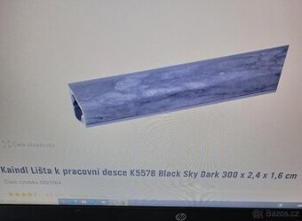 Prodám novou tmavě šedou lištu ke kuchyňské desce - 1