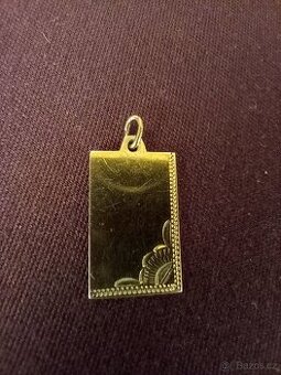 Stříbrný zlacený Art Deco přívěsek