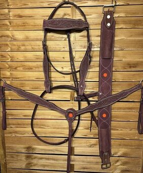 Westernový set hnědo/vínový