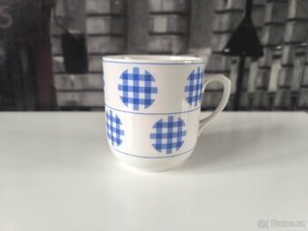 Retro sběratelský hrnek B2, modré záplaty, Dubí ČSSR