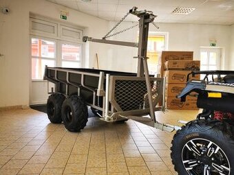 Vozík za čtyřkolku, barva černá