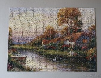 Puzzle Dům s jezírkem - 500 dílků