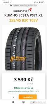 Letní pneumatiky značky Kumho