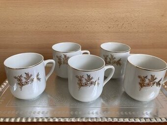 Prodám 5 krásných zlacených hrnečků