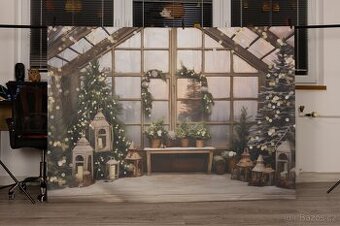 Vánoční fotopozadí látkové