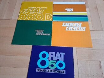 Reklamní prospekty Fiat 850, 600D, 125