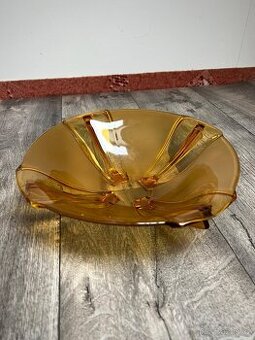 Skleněná mísa z lisovaného skla (medové sklo) - 60.leta