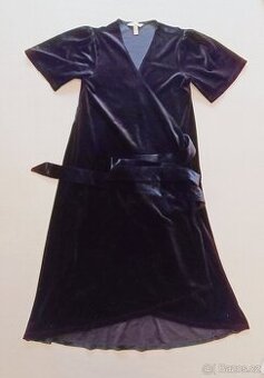 Sametové zavinovací společenské šaty H&M Mamaa