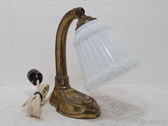 Retro mosazná secesní stolní lampa