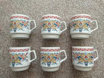 Nová sada retro hrnků Porcelánka Dubí Czechoslovakia - 6 ks