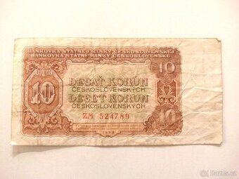 Bankovka 10 Kčs - 1953 - Vzácná náhradní série ZM