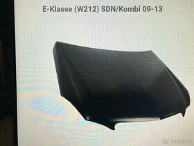 MERCEDES BENZ E, W212 - PŘEDNÍ KAPOTA, NÁRAZNÍK - NOVÉ VĚCI