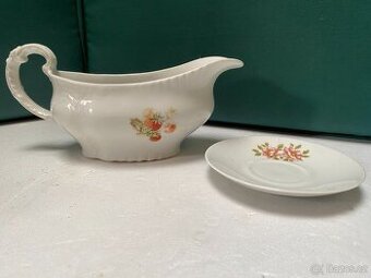 Vintage porcelánová salsera a podšálkem
