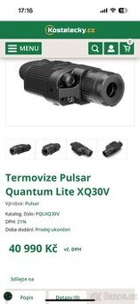 Prodám termovizí pulsar quantum lite xq30v