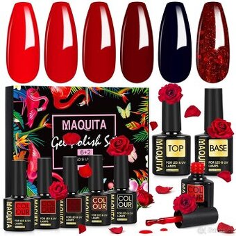 Nová sada 8 ks laků na nehty pro UV lampy