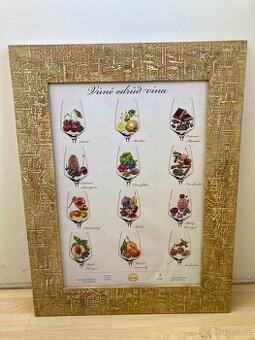 Vůně odrůd vín v luxusním masivním rámu