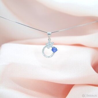 STŘÍBRNÝ PŘÍVĚSEK S TANZANITEM A ZIRKONY