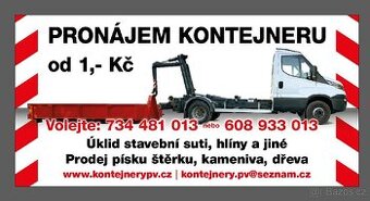 Úklid suti , prodej písku , odvoz hlíny kontejner