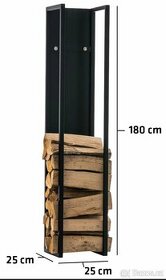Stojan na dřevo, 180 cm, matná černá
