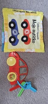 látková kniha, leporelo + auto s klíči
